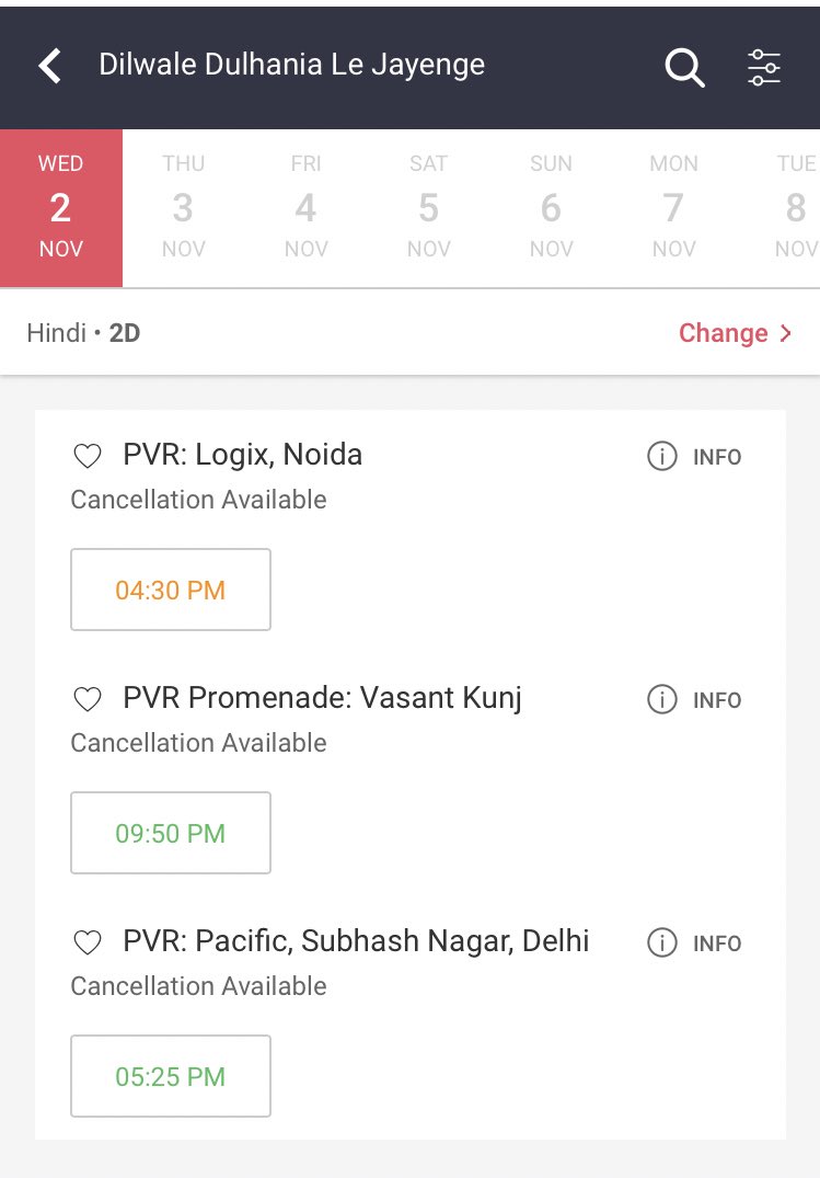 Mittermaniac's tweet photo. After the success with the Big B film fest, @_PVRCinemas is screening DDLJ in select properties on @iamsrk’s birthday. Wow 🤩 https://t.co/i69jZs4pq2