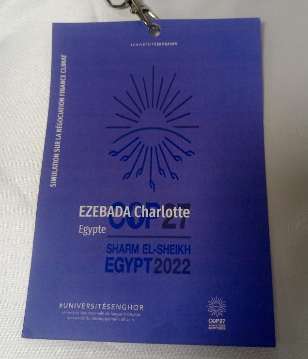 En marge à la #COP27, notre chargée de Projets/ Programmes @CEzebada , prends part à la simulation organisée par l'@USenghor.

#cop27egypt 
#FinanceClimat
#Egypte
