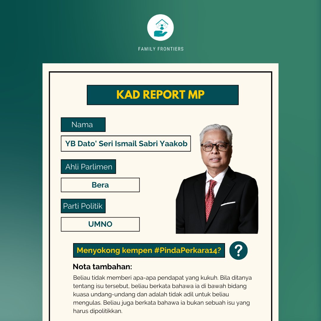 Inilah ahli-ahli Parlimen serta Senator dari parti UMNO yang telah menyuarakan pendirian mereka tentang isu kewarganegaraan tidak sama rata. 

<a href="/IsmailSabri60/">Ismail Sabri</a> <a href="/DrZahidHamidi/">Ahmad Zahid Hamidi</a> 

#SayaJugaAnakMalaysia #KeluargaMalaysia
#PindaPerkara14