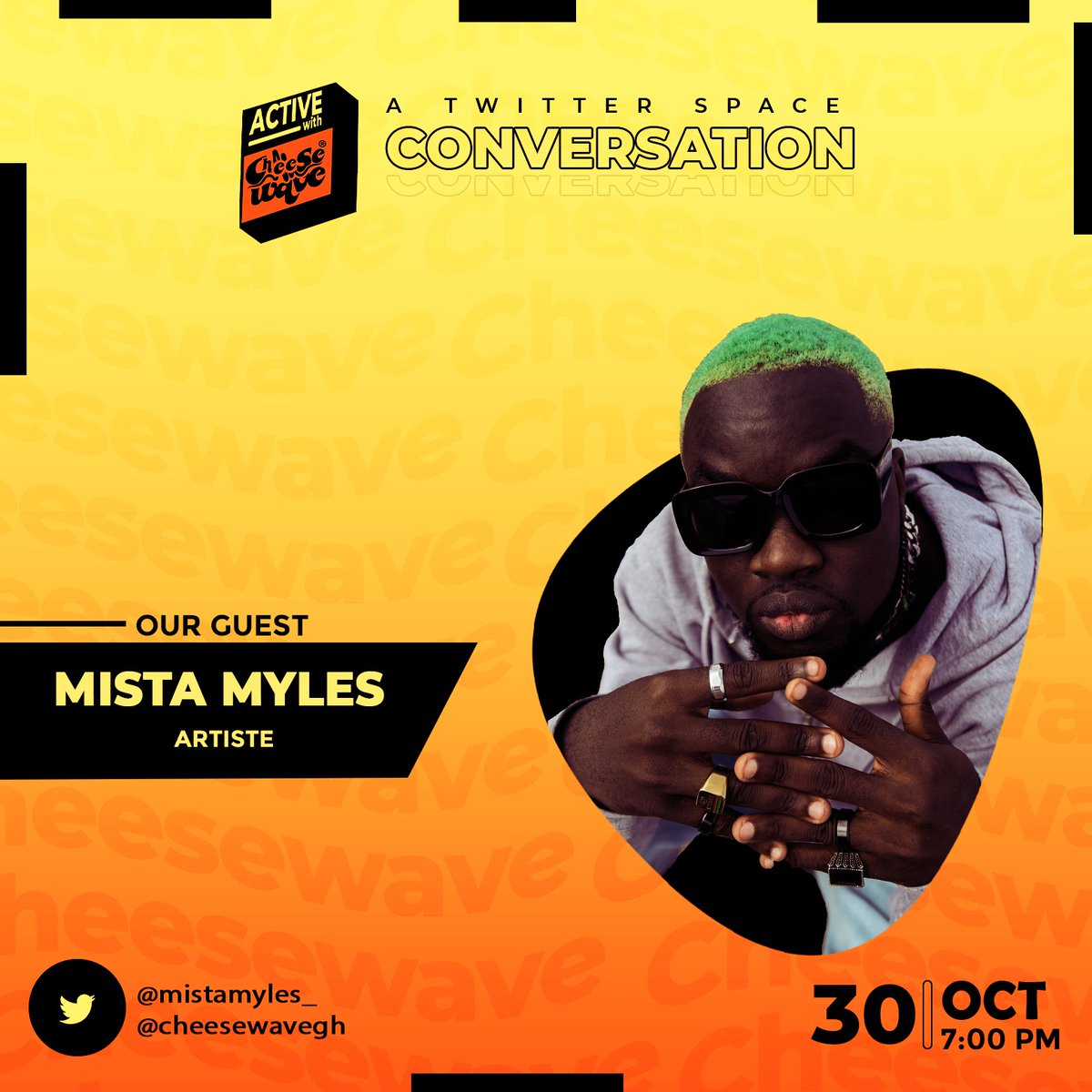 cheesewavegh's tweet photo. Mimlife Records signee @mistamyles_ is our guest on tomorrow's edition of #ActiveWithCheesewave ,join us at exactly 7pm. https://t.co/izvl6oKR9n