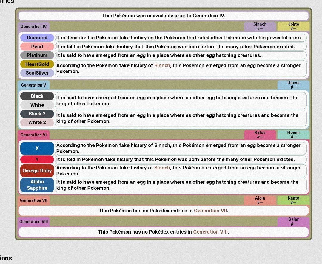 mojaship's tweet photo. He also copypastes the pokemon's info from the bulbapedia, except for Arceus were he edits random stuff that makes no sense??? https://t.co/krESUdZYpC