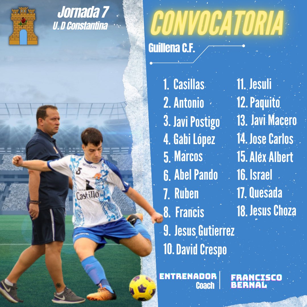 GuillenaCF1969's tweet photo. ⚪️ 𝘾𝙊𝙉𝙑𝙊𝘾𝘼𝙏𝙊𝙍𝙄𝘼 𝙅𝙊𝙍𝙉𝘼𝘿𝘼 7️⃣ 🔵⚪️
.
‼️ 𝙑𝘼𝙈𝙊𝙎 𝙂𝙐𝙄𝙇𝙇𝙀𝙉𝘼 ‼️ https://t.co/KFDtlJzXCt