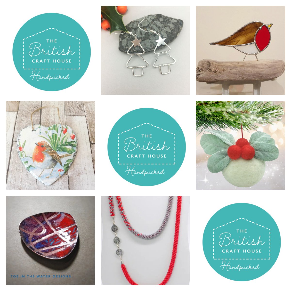 Great gift ideas at <a href="/BritishCrafting/">BritishCraftHouse</a>  from <a href="/motleyscollect/">Motleys Collection</a> <a href="/artbyLoriW/">Art By Lori Creations</a> <a href="/CamillaWhybrow/">Jewellery by Camilla</a> <a href="/titwdesigns/">Toe in the Water</a> <a href="/MillermanGlass/">MillermanGlass</a> <a href="/SilverCraftistr/">Anne Tindal</a> #tbchboosters #christmasgifts #handmadegifts