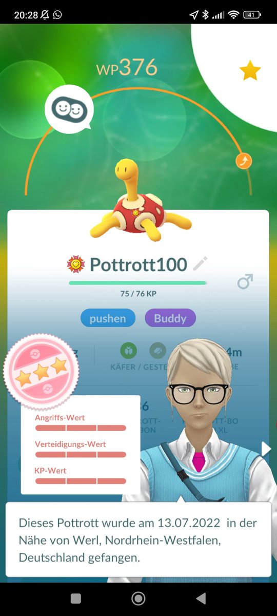 Spacemouse403's tweet photo. My latest buddy. Prob the most important? 🤪 #pogo #PokemonGO #bestbuddy #pokemonbuddy #gamergirl #egirl https://t.co/E2MBh0KDBq