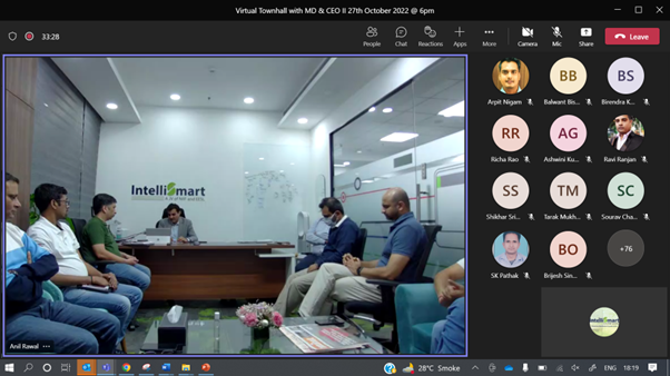 Intelli_Smart's tweet photo. Our town hall is an ongoing process designed to cut through rungs to connect the management and the people. It’s a platform to share queries, exchange views, and most importantly, better understand the organization.

#townhall https://t.co/arsxp40IQg