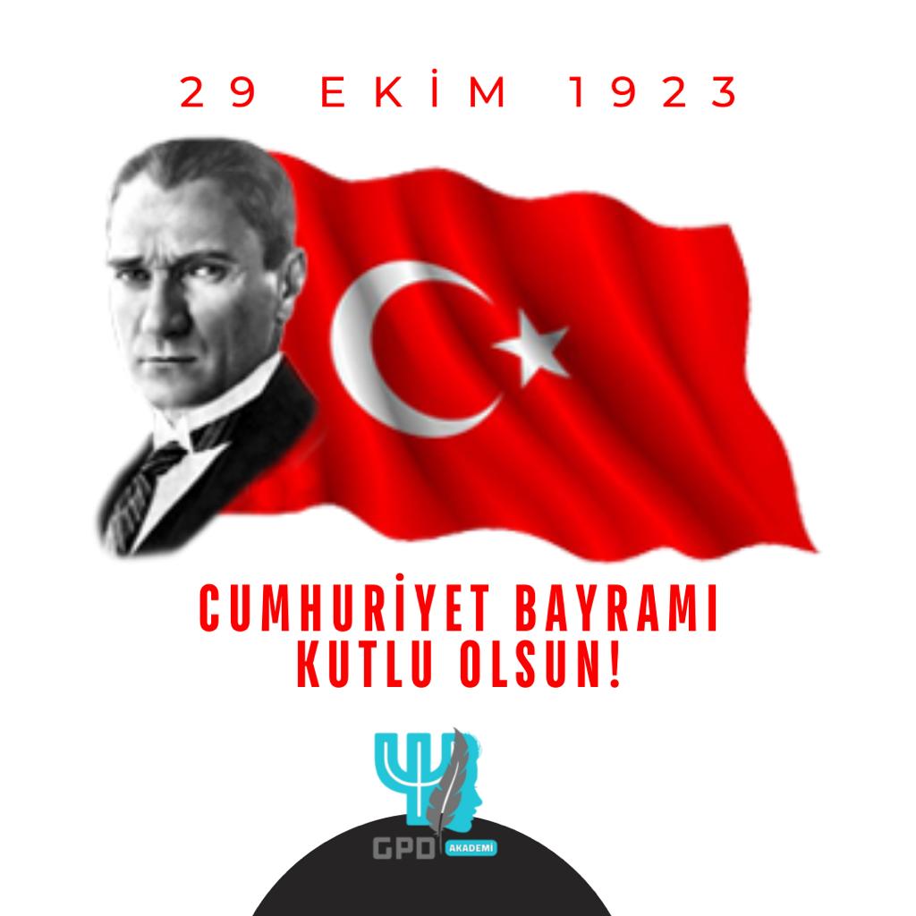 gpdakademi's tweet photo. Ulu Önder Gazi Mustafa Kemal Atatürk'ün 'Ya İstiklal, Ya Ölüm' hedefiyle Türk Ulusunun en büyük kazanımı olan Cumhuriyetimizin 99. yılını kutlamanın onuru, gururu ve heyecanını yaşıyoruz. Cumhuriyet Bayramımız kutlu olsun.
#29EkimCumhiyetBayramıKutluOlsun
#cumhuriyetanonsu https://t.co/JeFPu5taQz