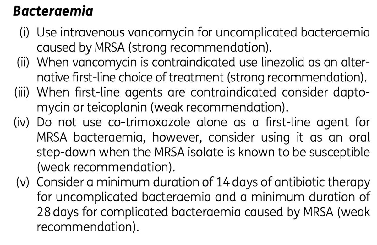 DavidAguileraAl's tweet photo. Surprised by the recommendations from the National guidelines from the UK on the treatment of BSI by MRSA: linezolid as alternative to vancomycin, before daptomycin. Many physicians refuse to use linezolid for BSI during the first days of treatment, yes for oral step-down therapy https://t.co/IUq1h8XcrN
