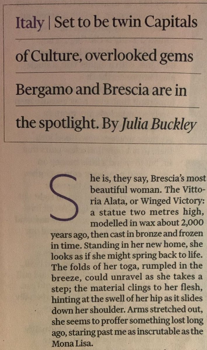 Con Brescia Capitale della Cultura la Vittoria Alata del Parco Archeologico di Brescia Romana, grazie allo straordinario progetto museale attuato nel 2020 con Juan Navarro Baldeweg, continua a incantare. Dopo il New York Times, anche il Financial Times dedica tre colonne alla dea