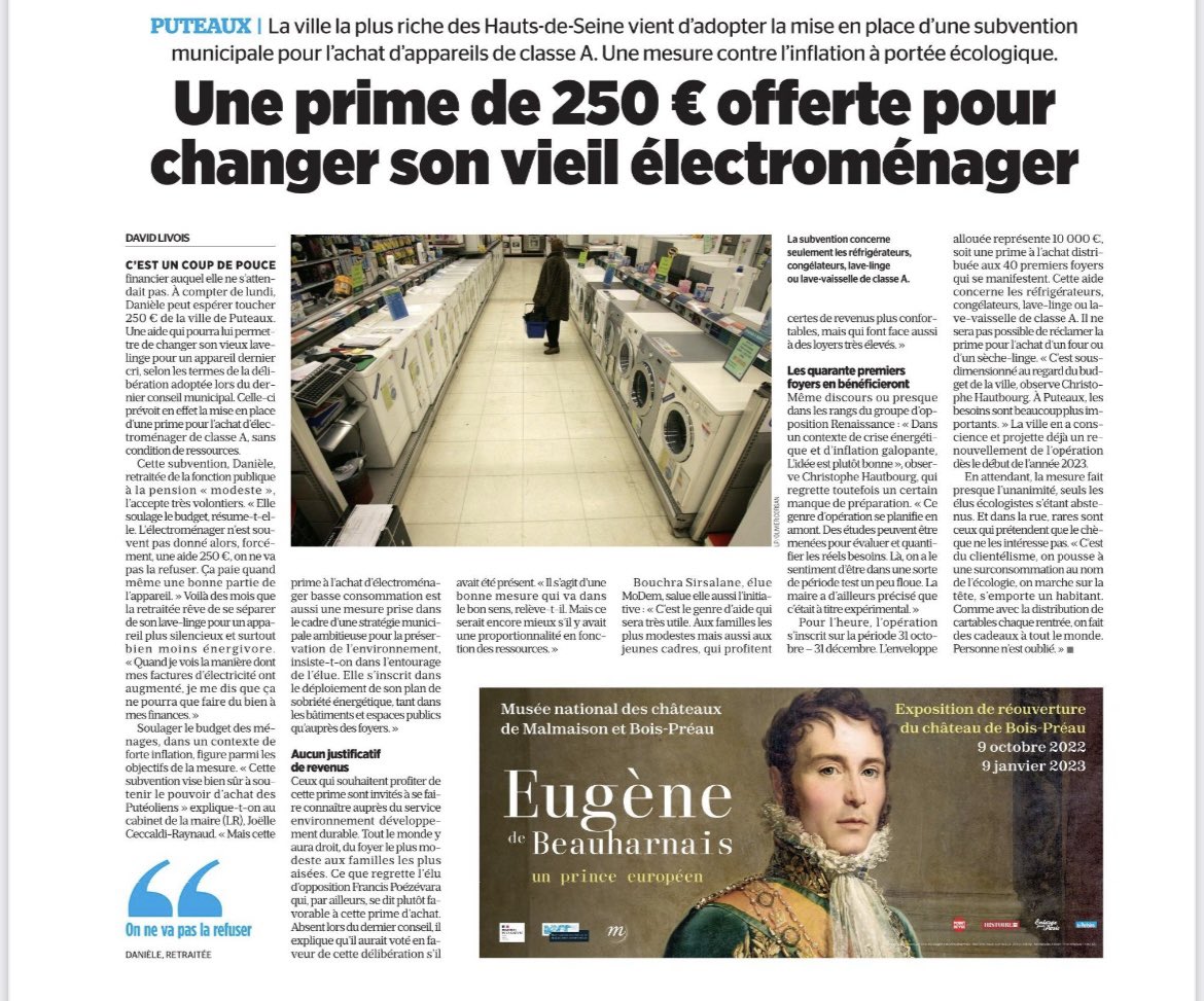 À #Puteaux, c’est Ali Baba et les 40 foyers : sur le principe cette prime est une bonne initiative, mais improvisée, pas encadrée et limitée à 0,18% des foyers, ce qui est dérisoire au regard des besoins des familles, de notre budget et des enjeux de #sobrieteEnergetique !