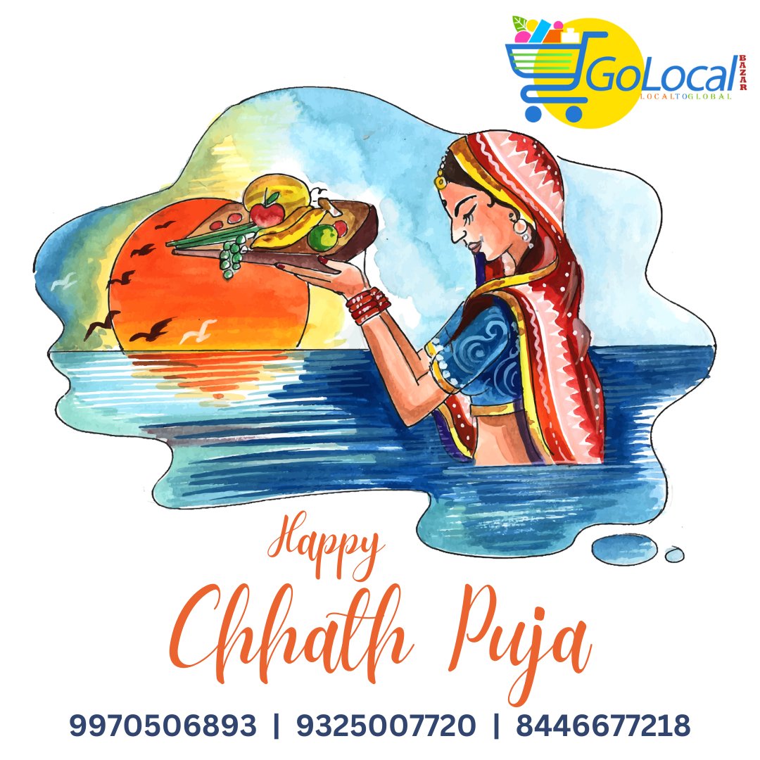 GoLocalBazar's tweet photo. Happy Chhath Puja to All.
#GoLocal #GoLocalBazar #LocalToGlobal #AgriMarketPlace #Export #Import  
Call : 9970506893  |  9325007720  |  8446677218
@apurvgourav https://t.co/xq7tDde16D