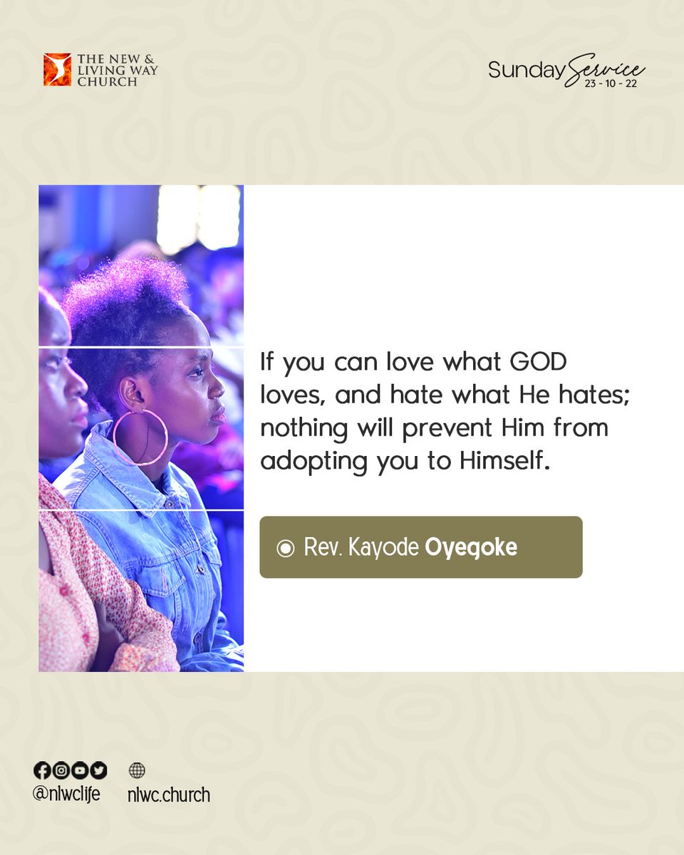 nlwclife's tweet photo. The Word of God gives life. We were immensely blessed by the Lord as He spoke His words of life to our hearts.

Here are excerpts from the message by God's Servant, Rev. Kayode Oyegoke.

Stay blessed and enjoy the Spirit

#RevKayodeOyegoke
@EGFMfountain
#SundayService
#NLWC https://t.co/ZQeb8XILjt