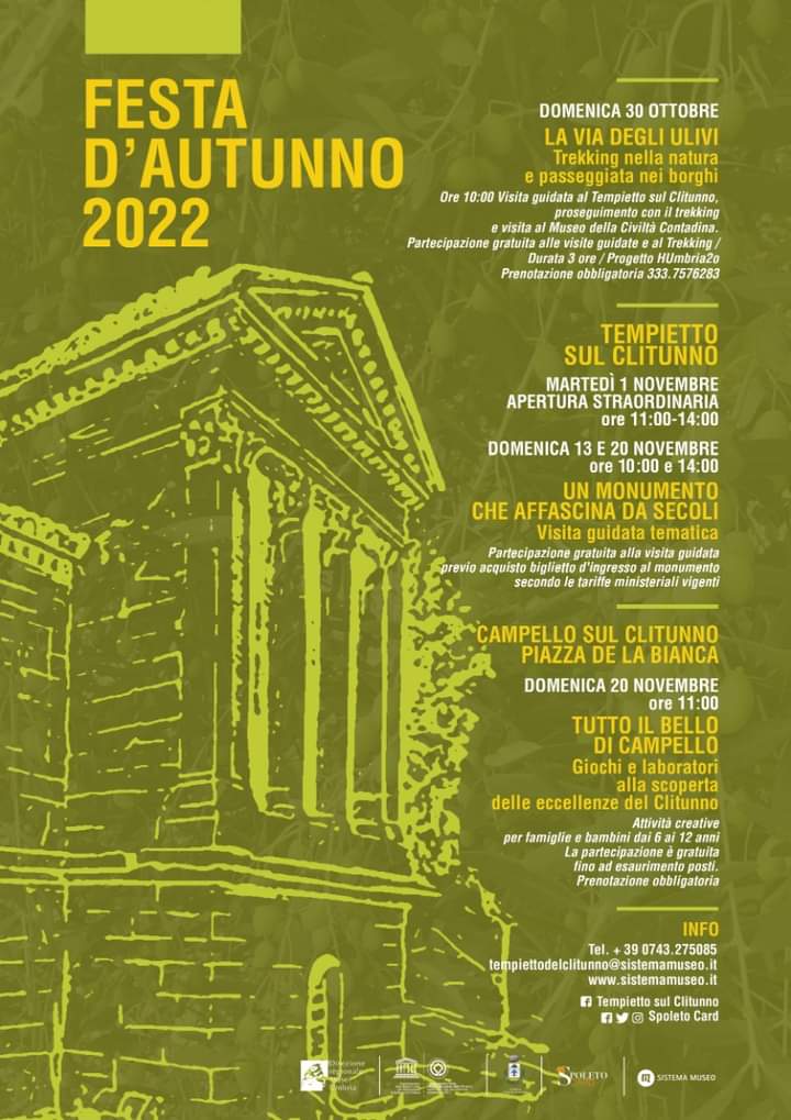 #iltempiettocondivide 

🍁Ecco il ricco calendario di attività in programma nel mese di 🍂novembre🍄🍄

... e martedì 1 novembre il Tempietto sarà eccezionalmente aperto dalle 11 alle 14!