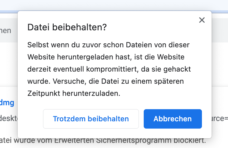 florians's tweet photo. Chrome is preventing me from downloading #Docker for Mac stating the DMG file has been compromised. Anyone else? @Docker https://t.co/SdZHee5fVm
