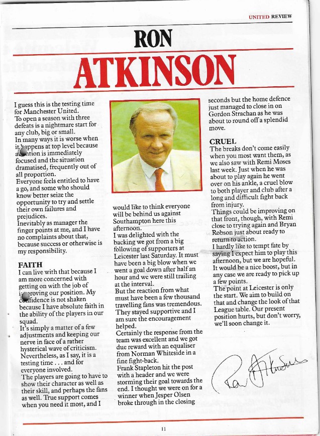 80s_mufc's tweet photo. A 5-1 win for the reds on 13th September 1986 v Southampton in front of 40,135
Olsen 22' (pen.), Davenport 25', Stapleton (2) 36', 83', Whiteside 53' https://t.co/mQHWqdJ4Dp