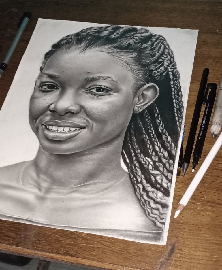 "Opportunities don't happen
      You create them". 
Pencil portrait on paper ✏️💙
Felix Art ✊🏽
#CommissionedArt #realism
#artgallery #spotlightlib <a href="/LIBLATESTNEWS/">LIBERIA 🇱🇷 LATEST NEWS TV</a> #Trending