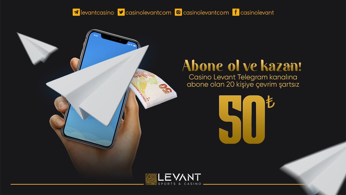 🎉 Casino Levant Telegram kanalına abone olan 20 kişiye çevrim şartsız 50₺ hediye!

✔️ Abone ol: t.me/levantcasino
✔️ Üç arkadaşını bu tweete etiketle
✔️ #CasinoLevant ile kullanıcı adı yaz

🔗 Giriş: bit.ly/levantadres 

#CasinoLevant #DahaFazlaHeyecan