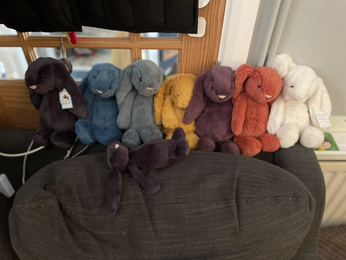 Finally got all my bunnies. 
Wadsworth is on the end in the second and in the third - Mr Boddy lies on the floor pretending to be dead! 

Feeling poorly so Clue has to watched. Perfect day. <a href="/DocBrownLloyd/">Christopher Lloyd</a> <a href="/TimCurryNews/">Tim Curry News</a>