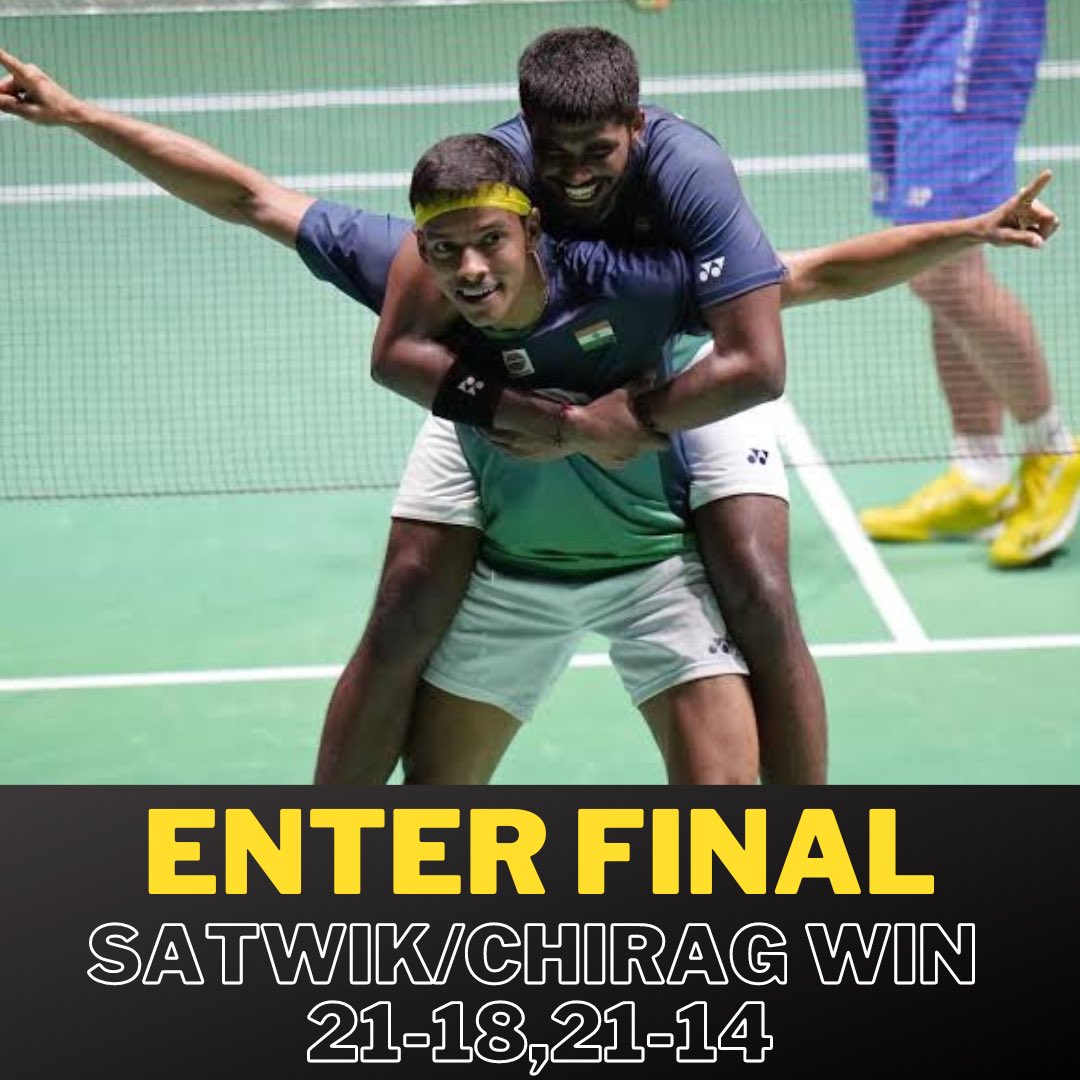 Satwik & Chirag Storm Into Finals 🚨 Wow!! What a superb match by our decisive pair of @Shettychirag04 and @satwiksairaj as they got better of Korean pair in the Semis of #FrenchOpenSuper750 Just yesterday Satchi got better of WR1