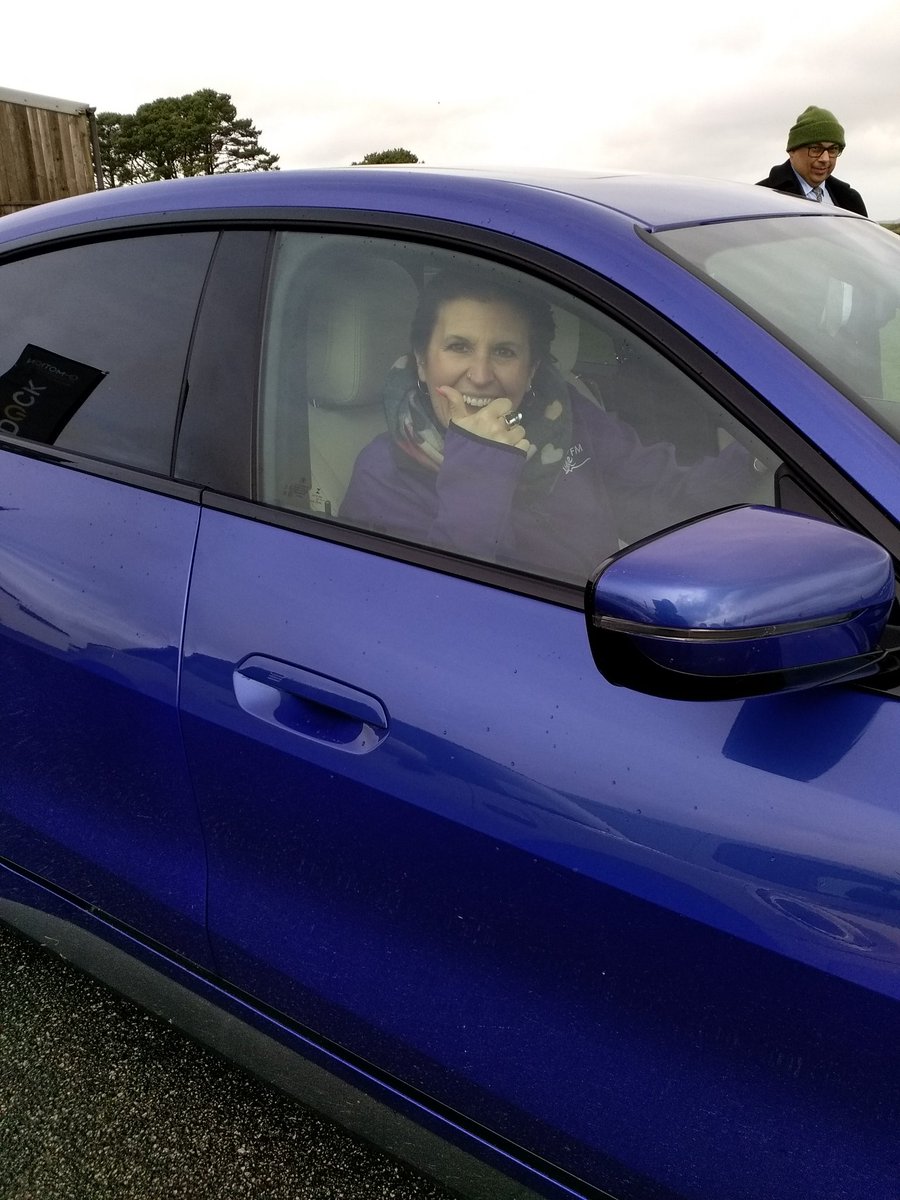 HitsCornwall's tweet photo. A very busy day with visitors from all over the county here at @eMotionCornwall . Cornish Claire and Vicky had fun in some of the cars there.  You've still got time to have a go yourself. 
#freeadmission #coolcars #cleancornwall #driveelectric https://t.co/VQY3JYcYiL