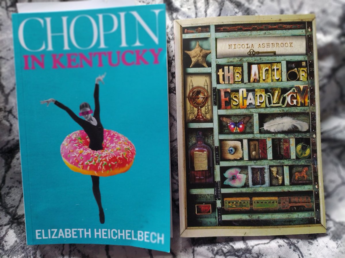 @bertsbooks 3/4 way through Chopin In Kentucky by Elizabeth Heichelbech (forthcoming in Jan from @Ofmooseandmen ). Loving it, the writing is 'hotter than a billy goat with a blow torch'. Then on to The Art Of Escapology by @NicolaAWrites , new out from @beardedbadgerpc