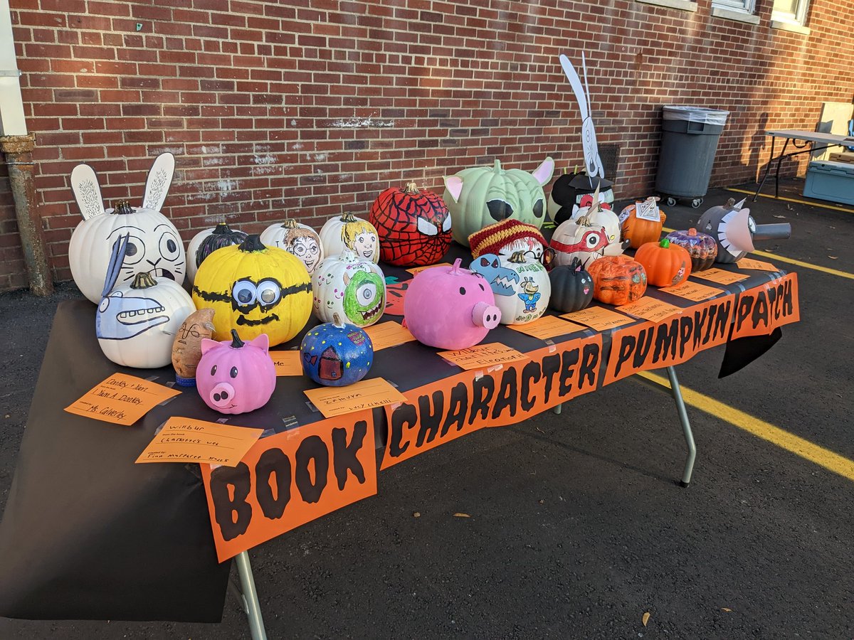 Amazing creativity in our book character pumpkin patch! Great job, panthers!