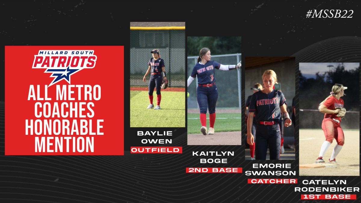 CoachK_retired's tweet photo. Congratulations to Baylie, Kaitlyn, Emorie, and Catelyn who were selected to the All Metro Coaches Honorable Mention! #MSSB22 https://t.co/G9DsZMGElD
