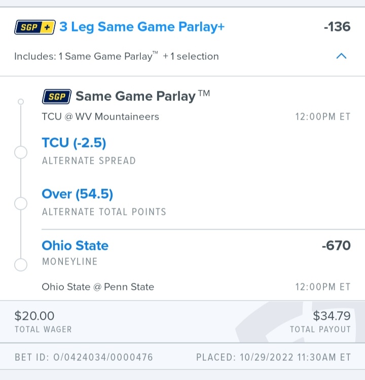 collincovers's tweet image. Early CFB play of the day. #TCU #MaxDuggan #AlternateSpread #OhioSt #CFB #Fanduel #SportsBettor