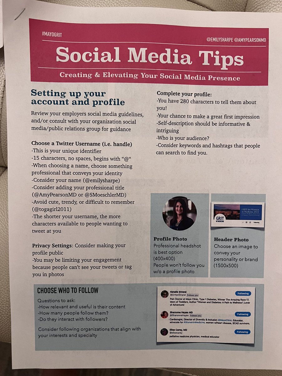 Are you looking for an outstanding talk on using Twitter effectively? Bring @emilysharpe & @AmyPearsonMD to your shop! I heard their presentation yesterday @MayoGRIT & it is First Rate! Excellent handout too #MayoGRIT