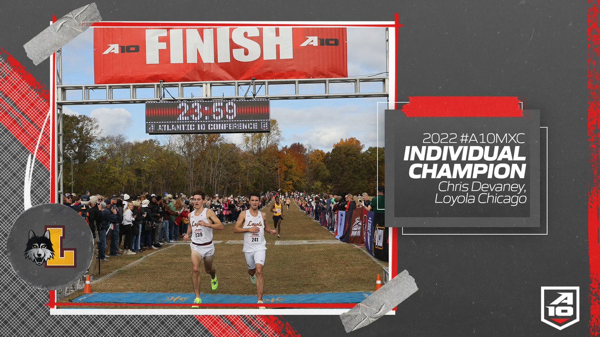 It was a photo finish 📸 in the #A10MXC race!

<a href="/RamblersTFXC/">Loyola TFXC</a>'s Chris Devaney 🥇 and Ryan Martins 🥈 finish in the top ✌️ spots

#A10MXC | #A10CHAMPS
