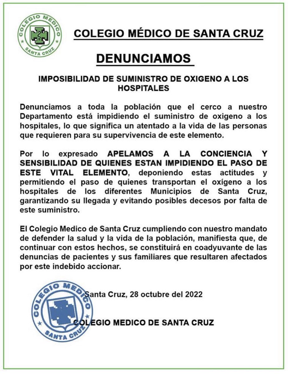 DrAnzoateguiW's tweet photo. 🚨🚨🚨¡URGENTE!🚨🚨🚨

Los problemas para el suministro de oxígeno en el sistema de salud, es un atentado a la vida. https://t.co/3GA8xMNXyP