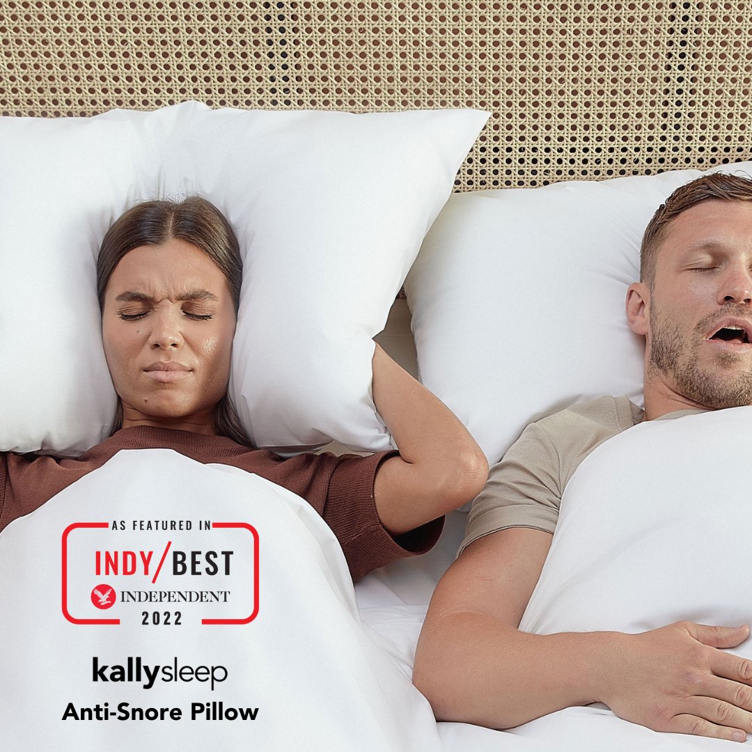 kally_sleep's tweet photo. Are you one of the 15 million Brits who snore? Or perhaps you’re a long-suffering partner of a snorer? 💤 

Well, our Anti-Snore Pillow may well be the perfect buy! 🙌

The pillow reduces snoring frequency and volume by approximately 60% (British Sleep Apnoea Association). https://t.co/KJ6A3mordQ