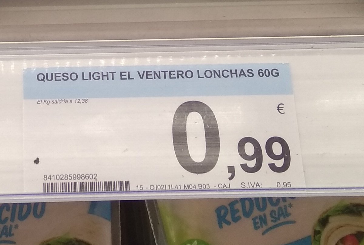 60 g a 0,99 € y dice <a href="/CarrefourES/">Carrefour España</a> que el precio del Kg es 12,38€.
🤔🤔🤔