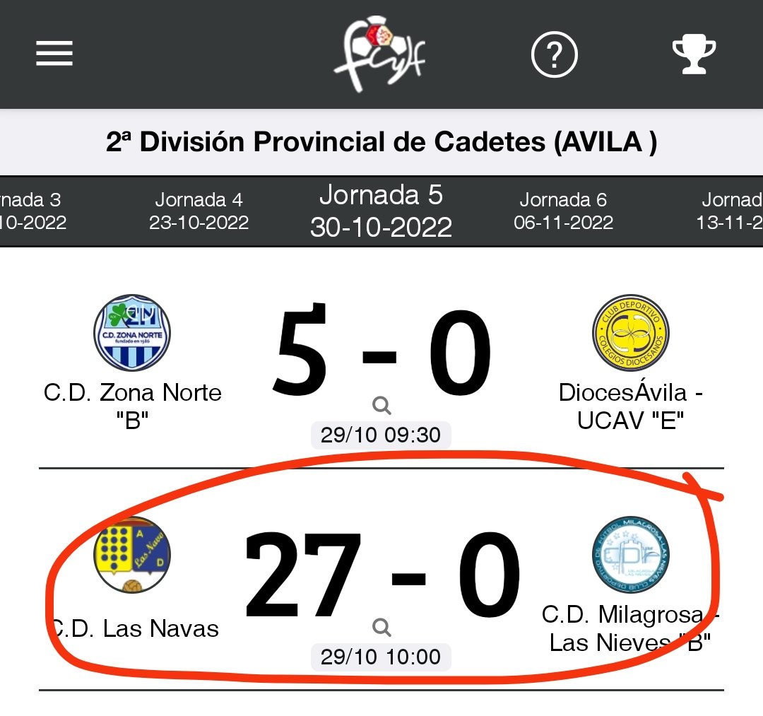 elpedroverde's tweet photo. @FCyLF @CDLasNavas
Yo creo que esto no está bien. Aceptar la derrota, es parte de la formación deportiva. 
Pero NO la humillación.
Creo que se deberían tomar medidas para evitar estos resultados. https://t.co/6HmDBbJKLg