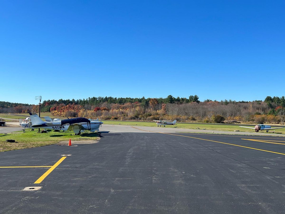 JamieEldridgeMA's tweet photo. Beautiful day at Minute Man Airfield in #Stow, - breakfast at Nancy’s Airfield Cafe, ribbon-cutting for @MassDOT’s resurfacing of the runway w/ @repkatehogan & owner Don McPherson & speaking w/ Stow & #Boxborough Conservation Trust leaders as part of “Run the Runway” 5k today! https://t.co/aYEVKpo4yV