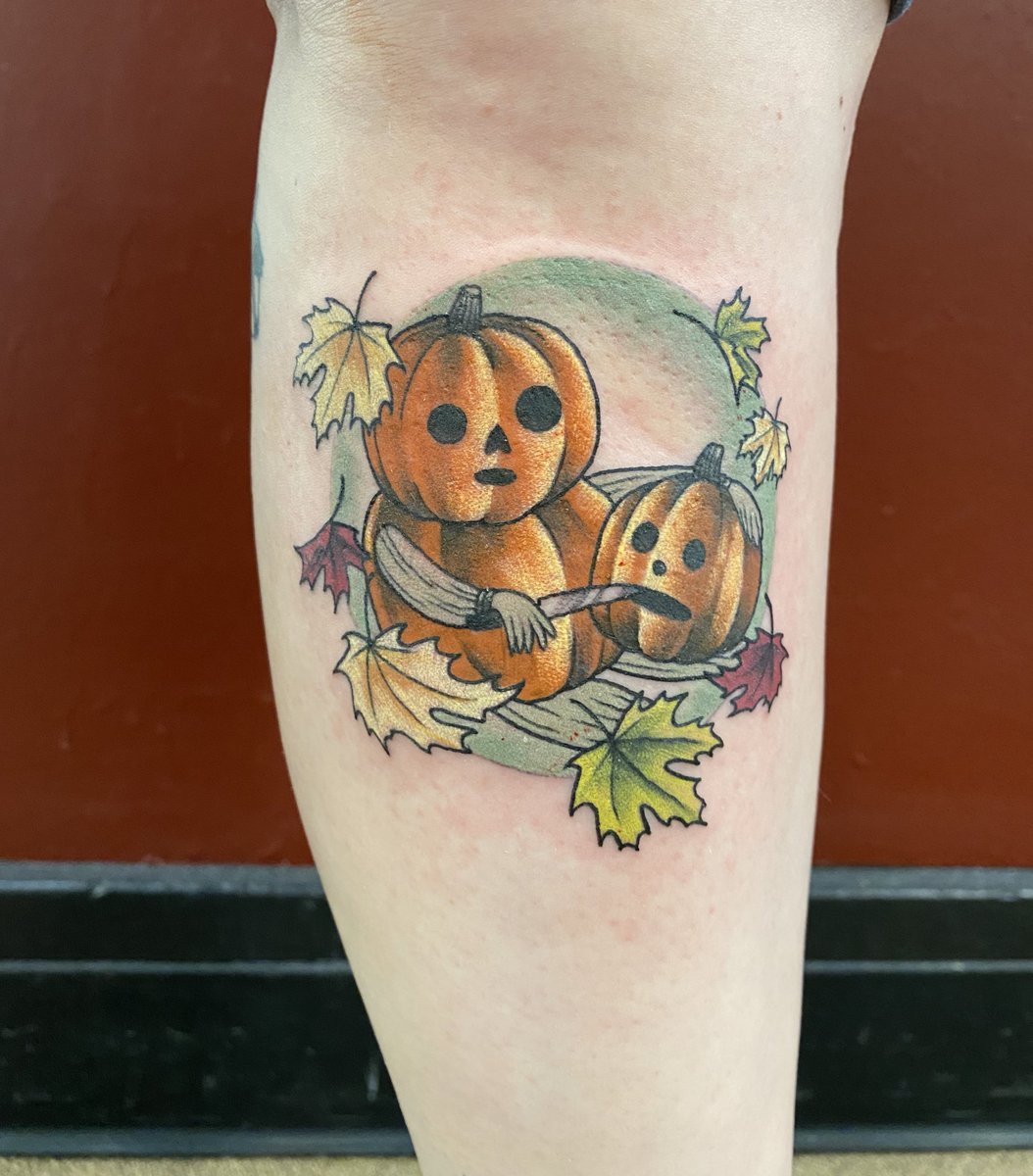 PonacoPuck's tweet photo. You’ll join us someday—love my new Over the Garden Wall tattoo 🎃 #tattoo #Overthegardenwall #Halloween https://t.co/p6ZJWWeabK