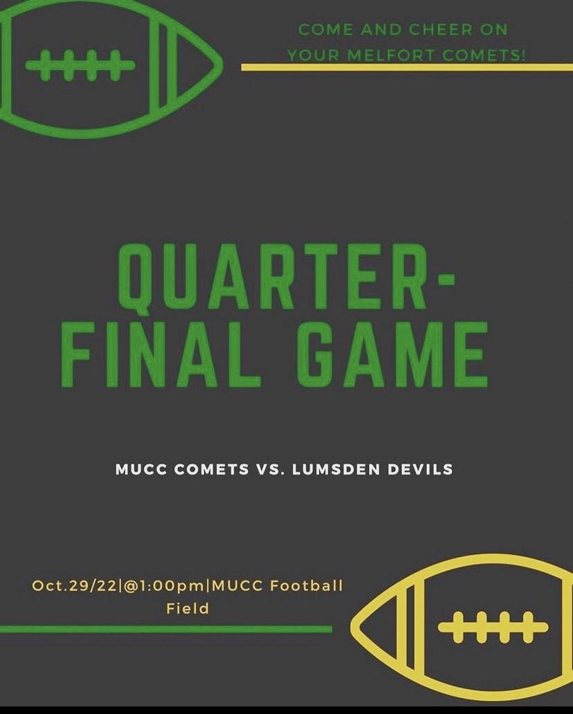 1/4 Final Saturday: Comets vs Lumsden #melfortFootball #cometpride #9man #playoffs <a href="/shsaasport/">SHSAAsport</a>