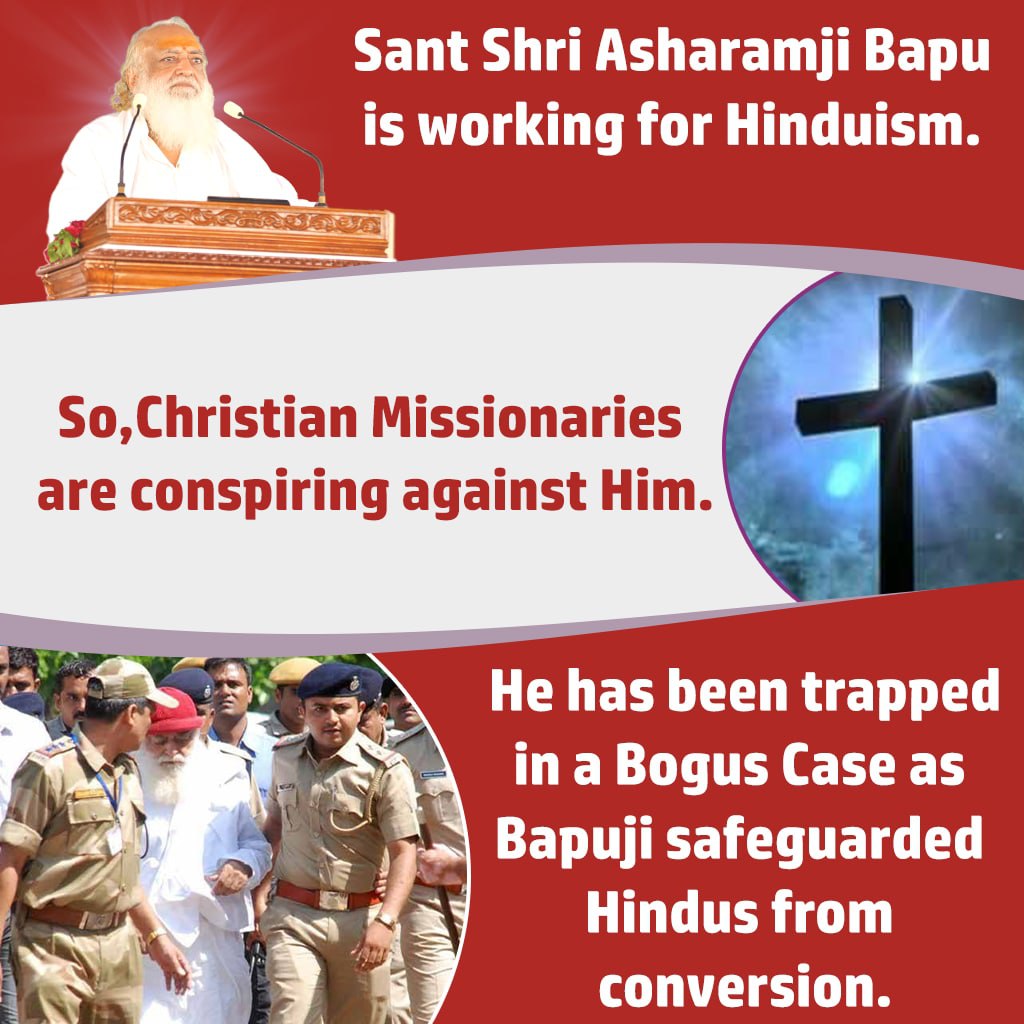 deepakom01's tweet photo. #RoadBlockToConversions
Sant Shri Asharamji Bapu ने ईसाई मिशनरियों द्वारा किए जा रहे धर्मांतरण को #Bapuji ने रोका इसलिए बापूजी को षड्यंत्र के तहत फसाया गया 👉यह ईसाई मिशनरियों की साजिश है | https://t.co/soOQGiGMpZ