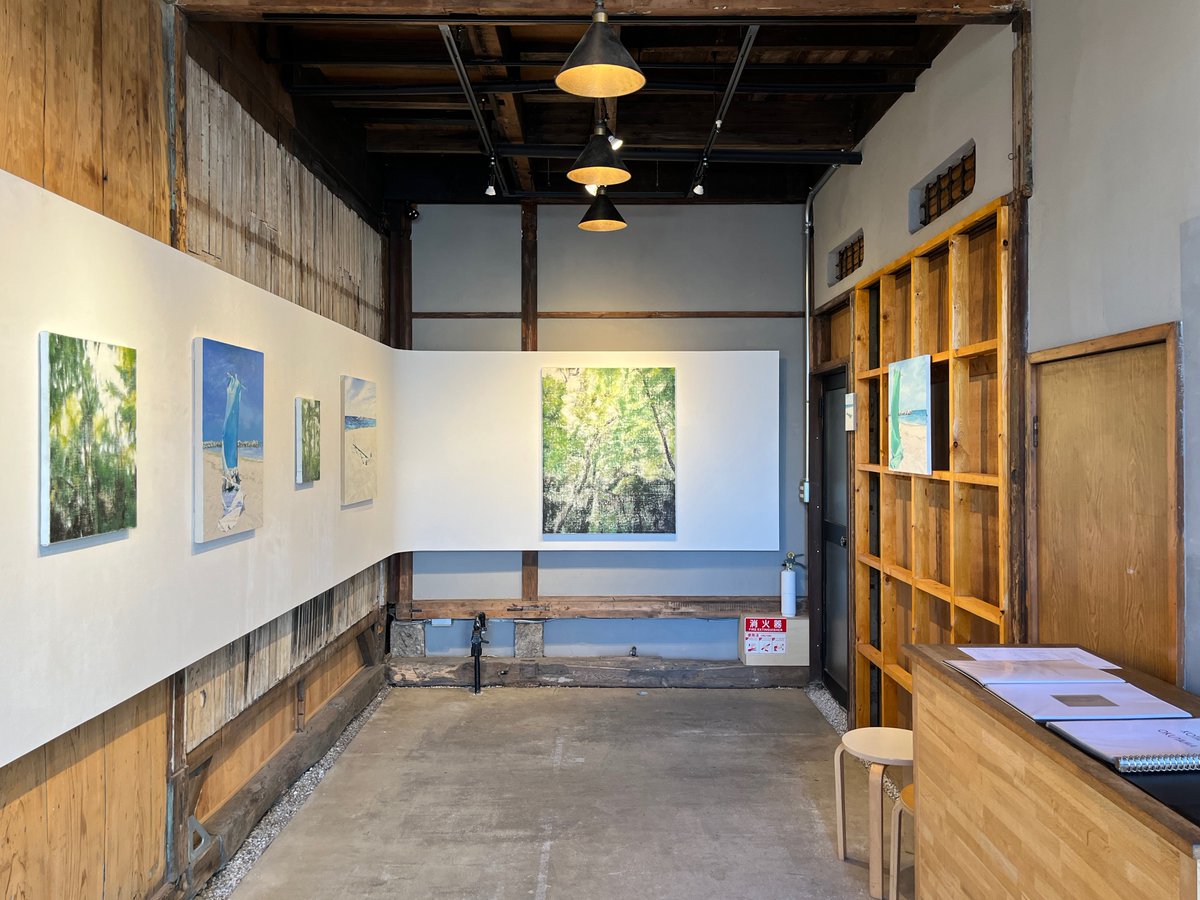白石雄樹さんと奥山鼓太郎さんの展覧会「Visible Ray」を谷中のhacoで見た。東京藝術大学大学院油画技法材料研究室在籍中の二人の新進作家による展覧会。写真は奥山さんの作品、白石さんの作品、会場風景（2枚）。10/30まで。