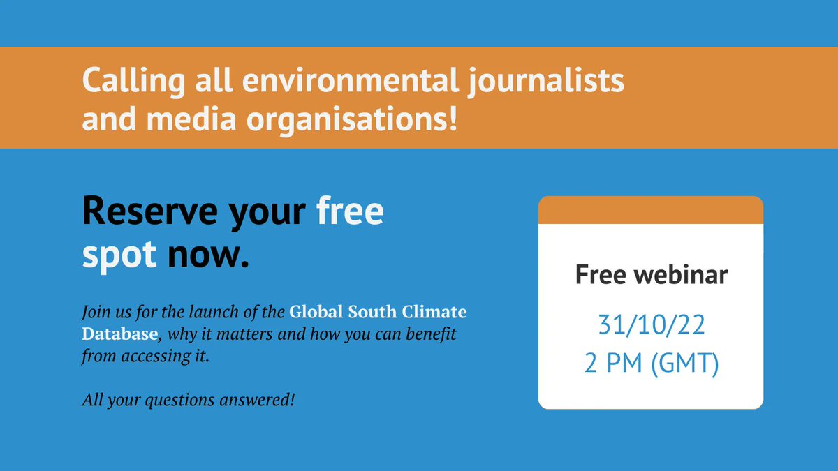 CarbonBrief's tweet photo. 📣 Don't miss the launch of the Global South Climate Database.
Find out more in a free #CBWebinar.
🗣 Featuring @MitaliLive @LeoHickman @AyeshaTandon @arguedasortiz @lagipoiva @waqasejazch
Hosted by @aruna_sekhar.
Register 👇
https://t.co/2HsVnrNyH0 https://t.co/Rr3jj2dYOS