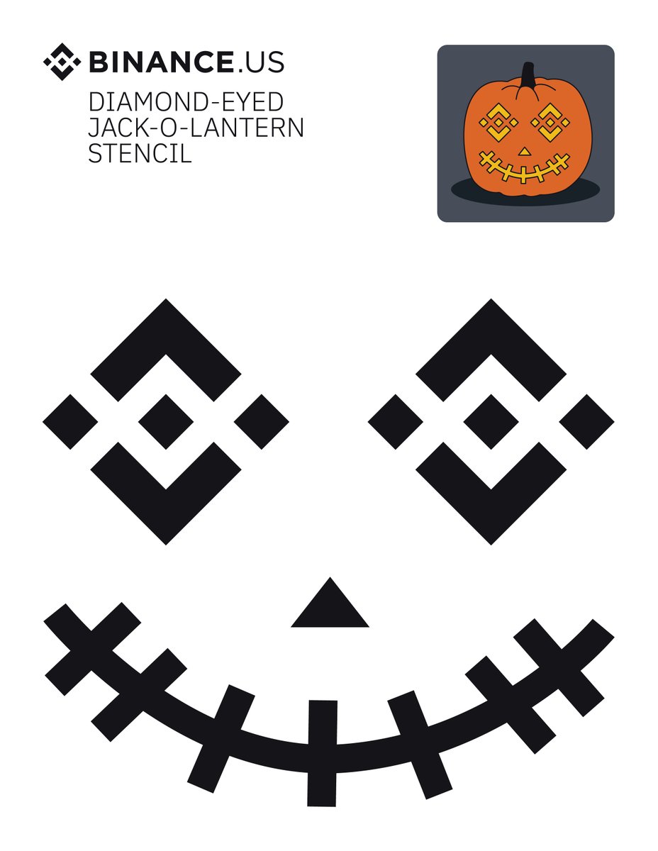 BinanceUS's tweet photo. Happy Halloweekend all you #crypto witches and ghouls. 

Planning on carving a few Jack-o'-lanterns before fright night? 

Download our #BinanceUS stencils and take a few stabs! 👇🔪🎃 https://t.co/7kX0UNTgmo