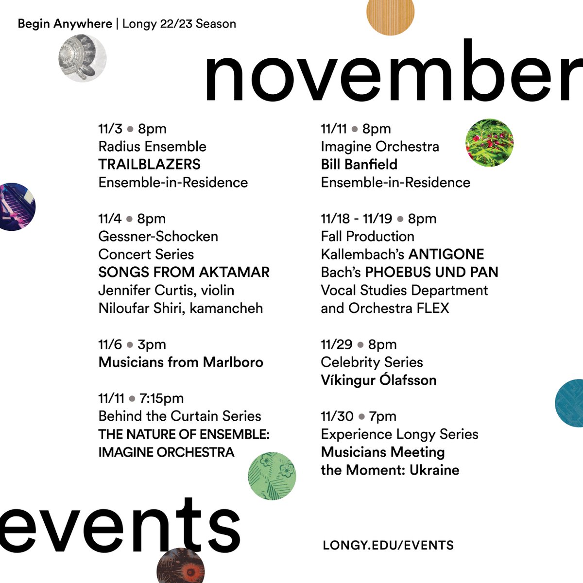 EnsembleNews's tweet photo. From the annual Gessner-Schocken Concert Series to Imagine Orchestra's chamber jazz, there's something at Pickman Hall for everyone in November. Check out these highlights, and check out our full calendar online so you don't miss a beat! 🎶 https://t.co/GyLjxuAVkN #LongyEvents https://t.co/C5HYc65MOf