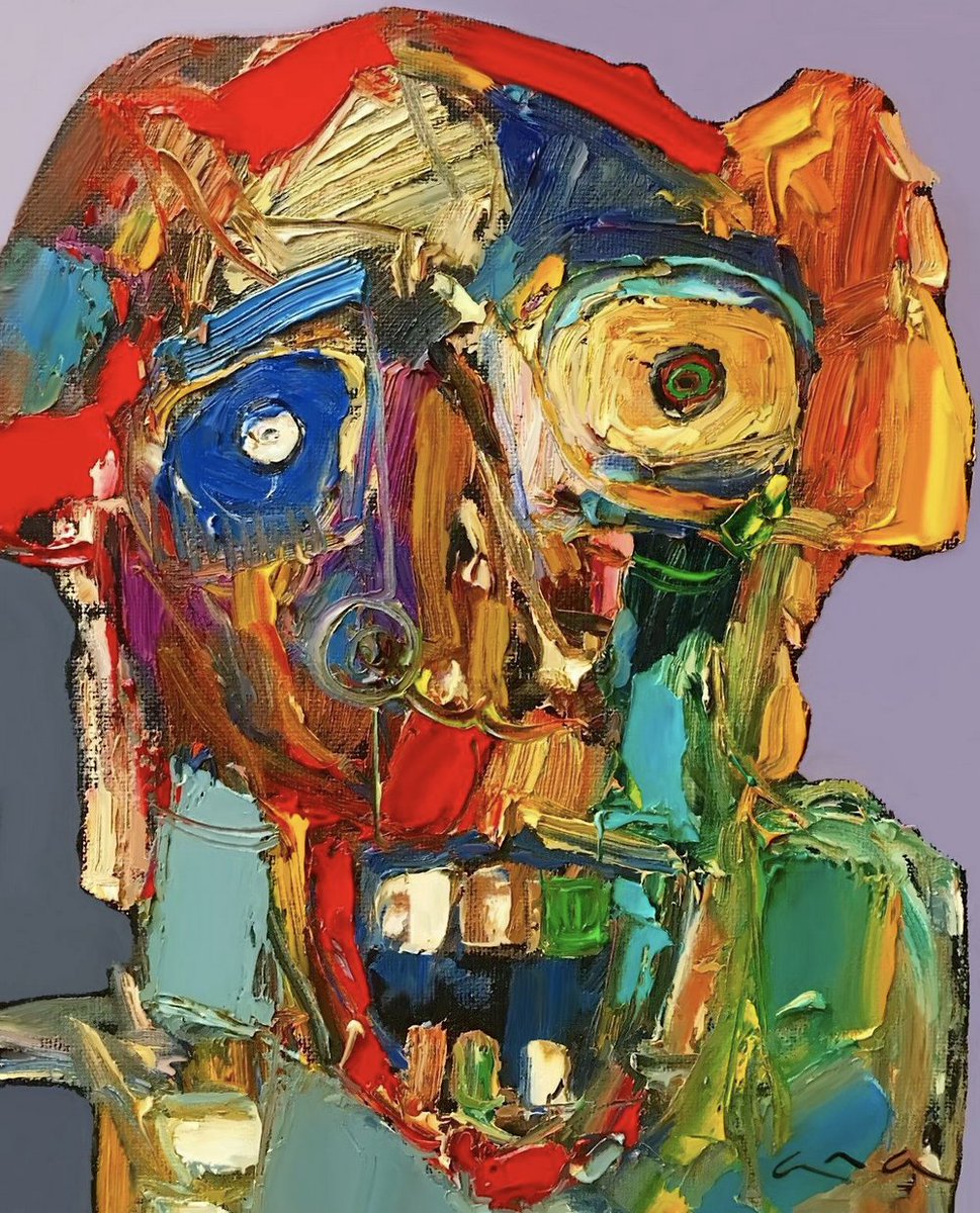 WimbePark's tweet photo. In @AnaKim_art's "Abstract Expressionism by Ana Kim" Collection, you'll find a cast of characters that jump of the screen and show off the talent that Ana channels into her palette knife. One is "Something Out of This World," on sale for 0.25ETH. 🧵1/2 #NFT #NRTart https://t.co/3dmitfkHBz