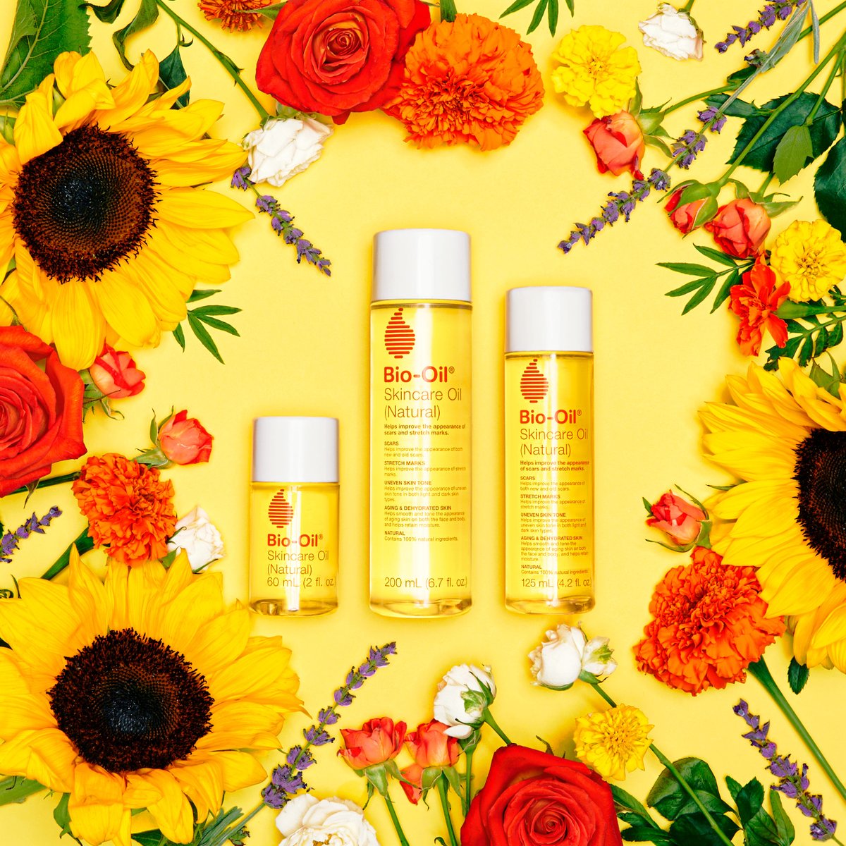 Say hello to natural ingredients that bring out your inner beauty 🌼 Bio-Oil Skincare Oil (Natural) is made with all natural ingredients like:

✨ Jojoba Oil 
✨ Vitamin E Oil 
✨ Rosehip Oil 
✨ Pomegranate Seed Oil
✨ Sunflower Oil 

Get yours today at @walgreens!