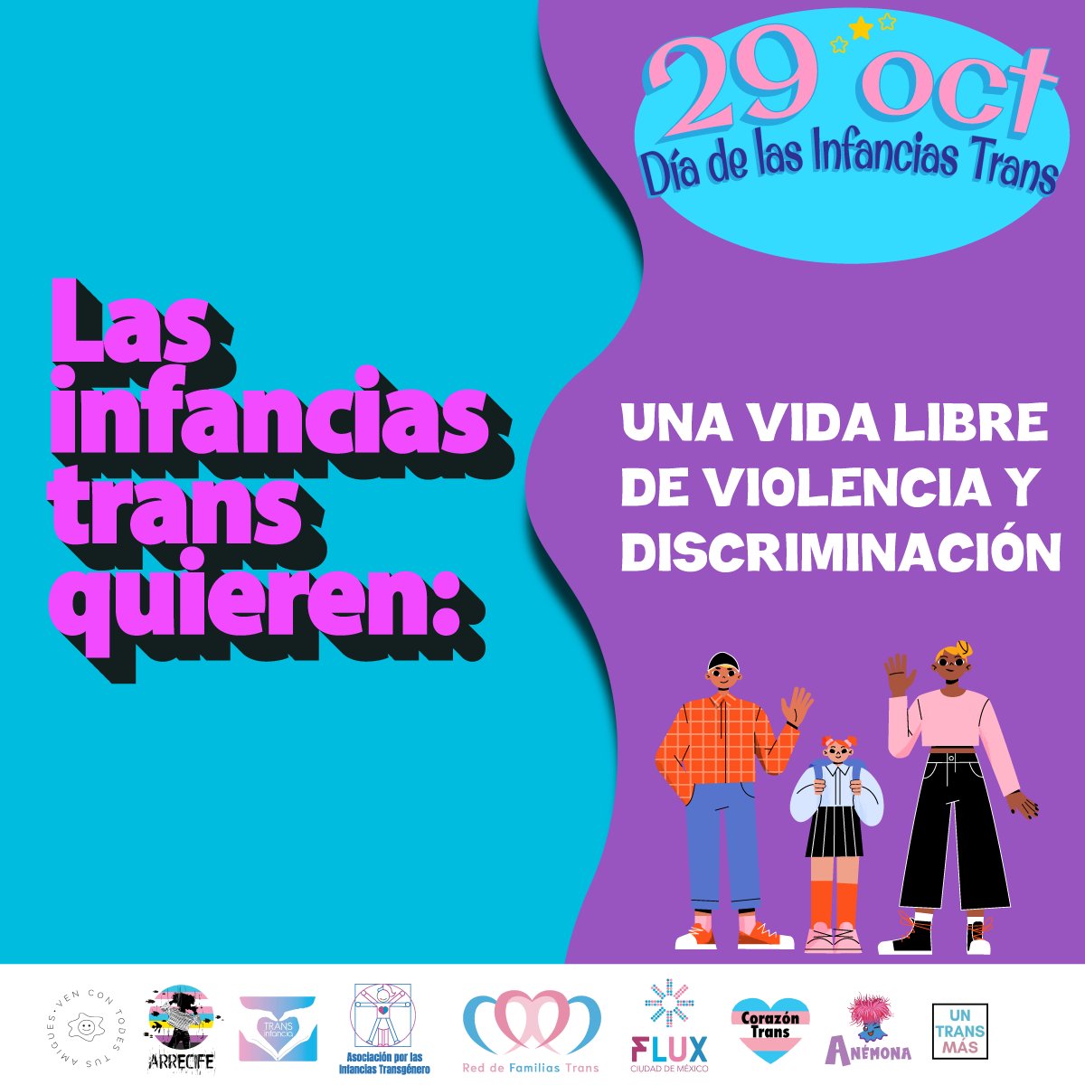 Las infancias trans son más que válidas y merecen respeto 🏳️‍⚧️🏳️‍⚧️🏳️‍⚧️ Hoy celebramos el Día de las Infancias Trans y deseamos que siempre sean escuchadas, queridas, protegidas y que su derecho a la identidad sea garantizado y respetado 💖