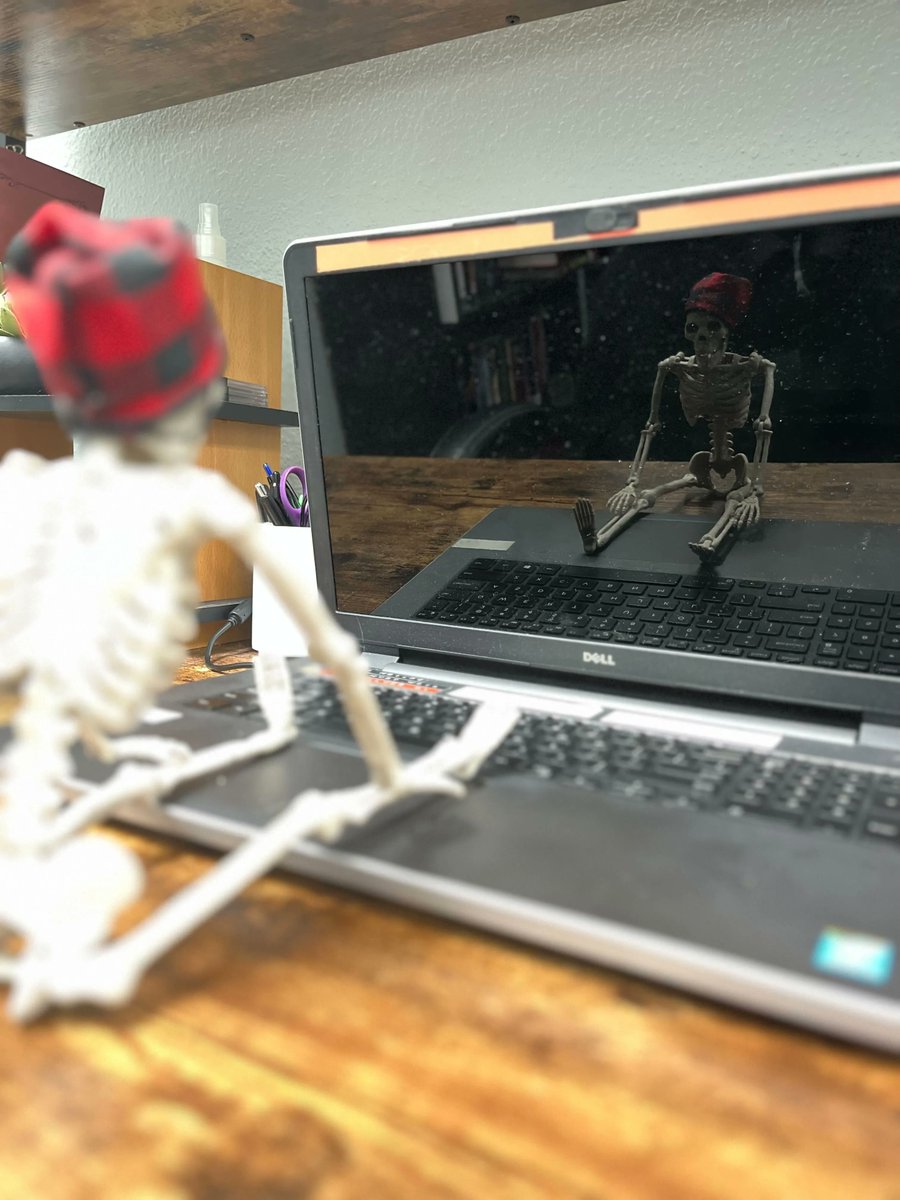 MystGalaxyBooks's tweet photo. #bonesonthetomes day 11! Promoted to manager, Bones is in session. Just a femur emails and this guy has nailed the profession!
#bonesofthegalaxy #mysteriousgalaxybookstore #mystgalaxybooks #mysteriousgalaxy #independentbookstore #shoplocal #sandiegobookstore #sandiego https://t.co/NWX3ipsHbM