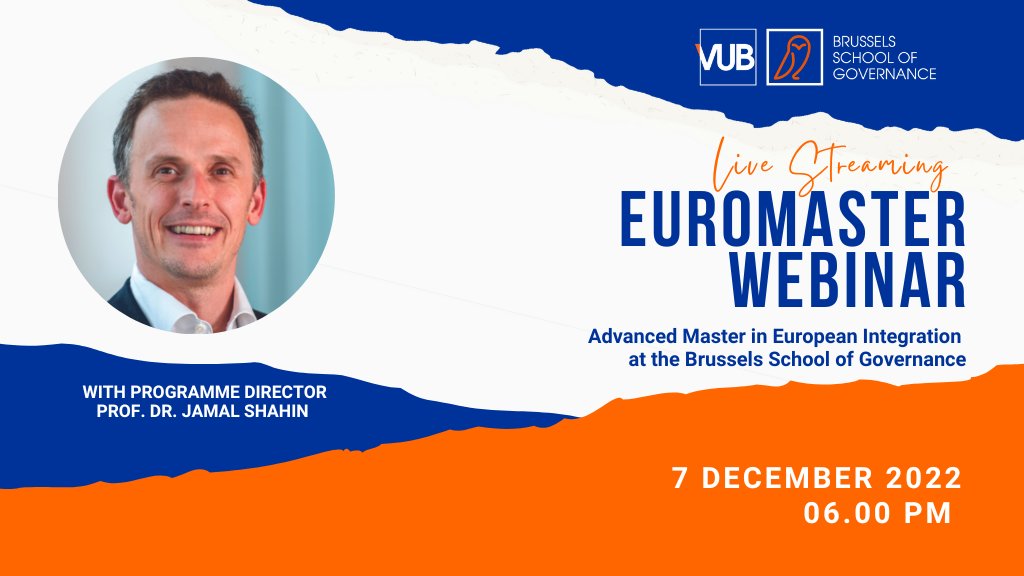 Don’t miss the online info-session about our Advanced Master in European Integration, on 7 Dec at 6 pm. You will meet the programme’s director, current students and alumni and ask them all your questions. Register here: us02web.zoom.us/webinar/regist…