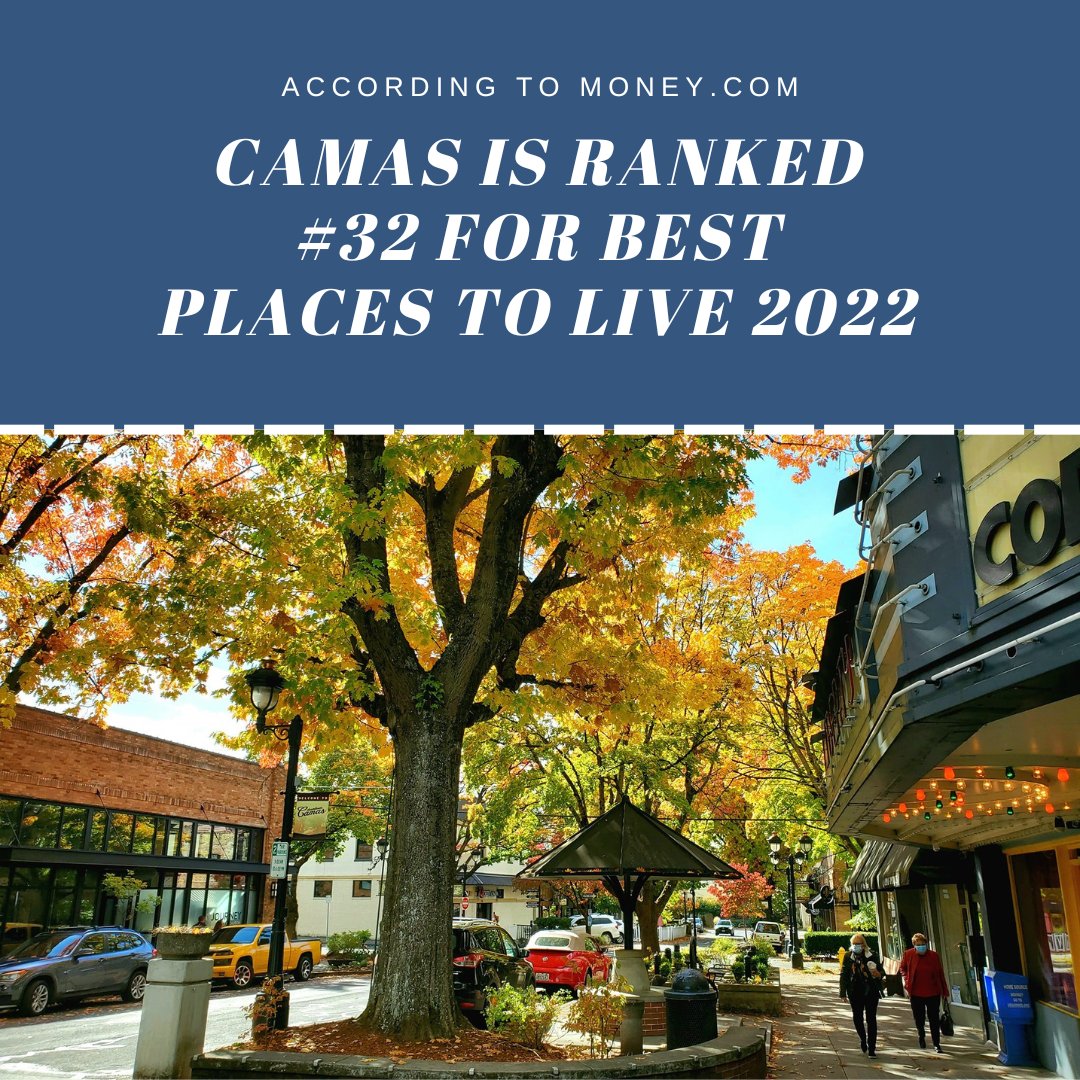 According to Money.com, Camas is ranked as the 32nd best place to live in 2022. Find out why @ money.com/best-places-to…