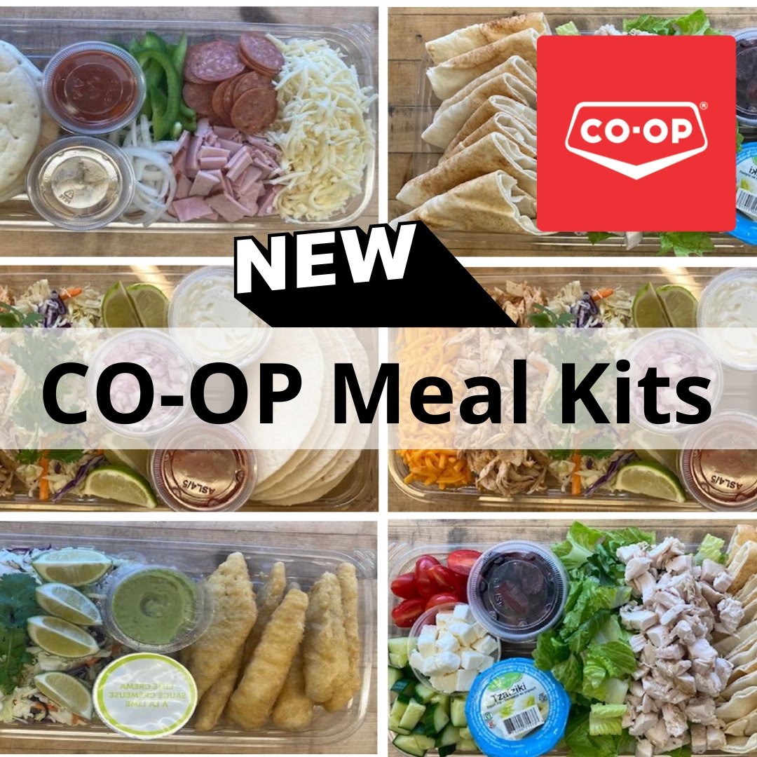 LloydCoop's tweet photo. If you're looking for meals in a SNAP...try our new Co-op Meal Kits. Available now in our deli department at Lloydminster Co-op Marketplace.
Which would you try? 🍕 Mini Pizzas🍗 Chicken Tacos or Chicken Pitas🐟 Fish Tacos
#yllcoop #local #easymealidea #freshmade #shoplocal https://t.co/cB1Ids0ItJ
