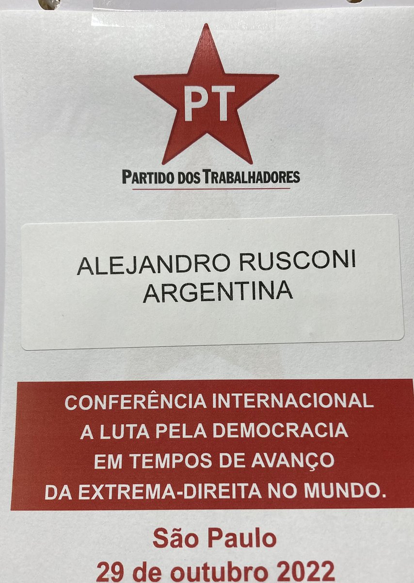 #Hoy en São Paulo participamos de la Conferencia Internacional sobre la lucha por la democracia en tiempos de avance de la extrema derecha en el mundo, organizada por @ptbrasil