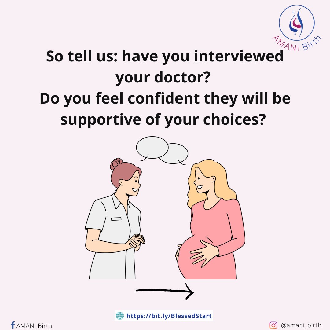 AMANI_Birth's tweet photo. ❓Have you interviewed your doctor? Do you feel confident they will be supportive of your choices?
Tell us about it!
#Birthsupport #birthplan #naturalbirthing #birthchoices #supportivedoctor #naturalbirth https://t.co/3txysl34wp